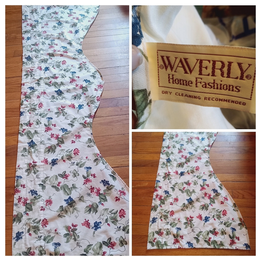 VTG Waverly Orchard Trail LINED Valance Grape Vine Berries Cotton 75" X 23"-USA
